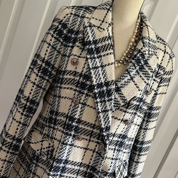 Primark Double Breasted Blazer in Navy and White size 12 - Picture 6 of 16
